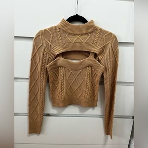 TWO PIECE TAN SWEATER SET